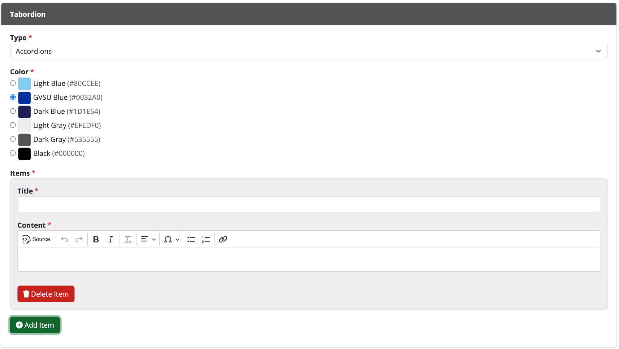 Screenshot of the node editor's "tabordion" chunk